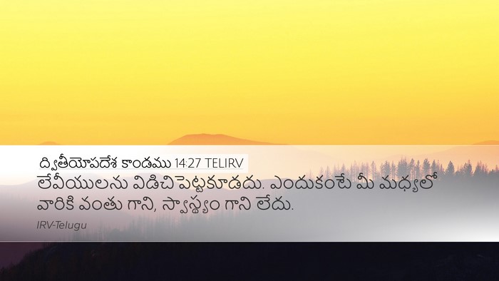 ద్వితీయోపదేశ కాండము 14:27 TELIRV Bible Verse Image