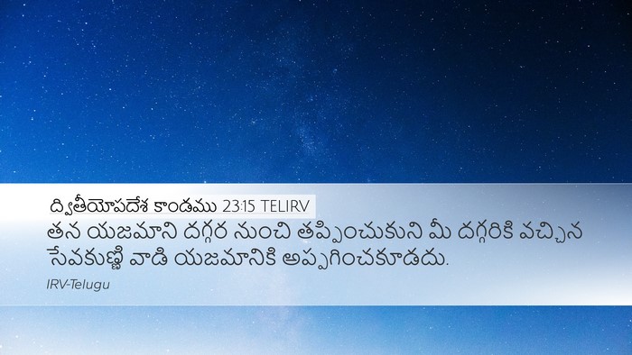 ద్వితీయోపదేశ కాండము 23:15 TELIRV Bible Verse Image