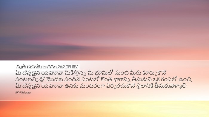ద్వితీయోపదేశ కాండము 26:2 TELIRV Bible Verse Image