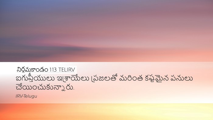 నిర్గమకాండం 1:13 TELIRV Bible Verse Image