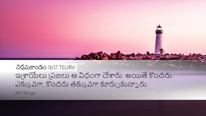 నిర్గమకాండం 16:17 TELIRV Desktop Wallpaper - ఇశ్రాయేలు ప్రజలు - Desktop Bible Verse Wallpaper