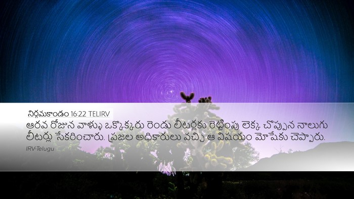 నిర్గమకాండం 16:22 TELIRV Bible Verse Image