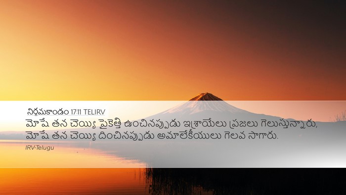 నిర్గమకాండం 17:11 TELIRV Bible Verse Image