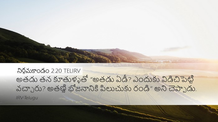 నిర్గమకాండం 2:20 TELIRV Desktop Wallpaper - అతడు తన కూతుళ్ళతో - Desktop Bible Verse Wallpaper