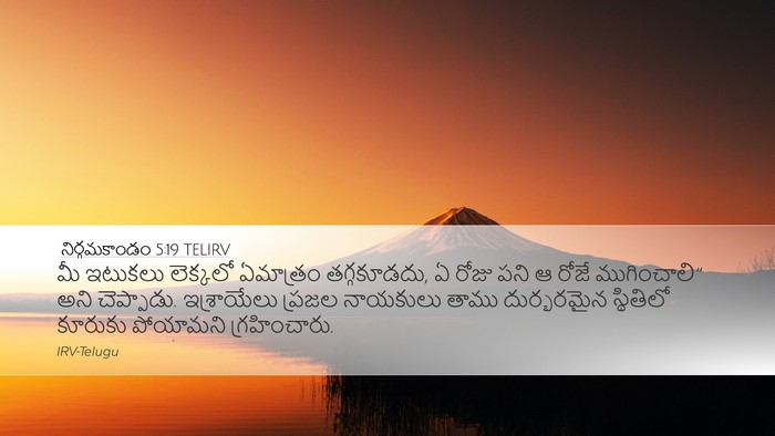 నిర్గమకాండం 5:19 TELIRV Bible Verse Image