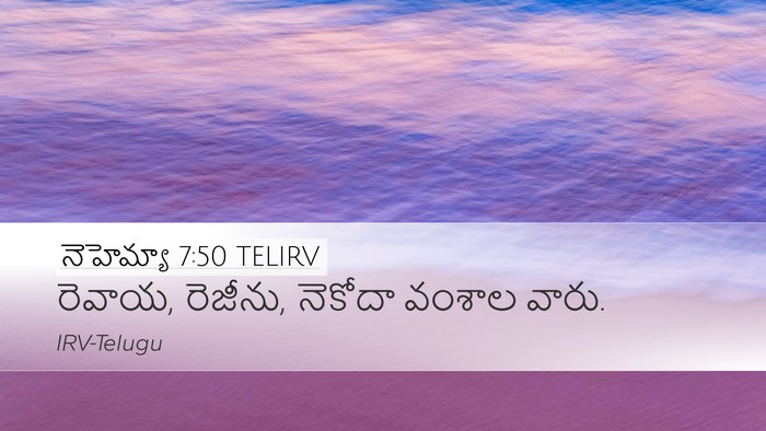 నెహెమ్యా 7:50 TELIRV Desktop Wallpaper - రెవాయ, రెజీను, - Desktop Bible Verse Wallpaper