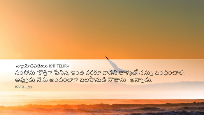 న్యాయాధిపతులు 16:11 TELIRV Desktop Wallpaper - సంసోను “కొత్తగా - Desktop Bible Verse Wallpaper