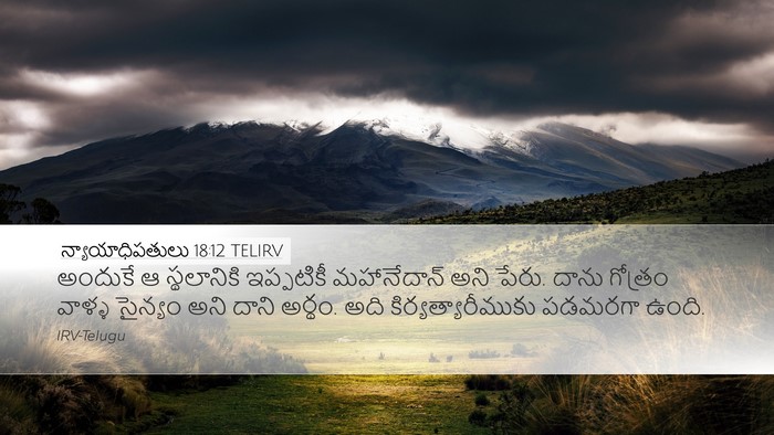 న్యాయాధిపతులు 18:12 TELIRV Bible Verse Image
