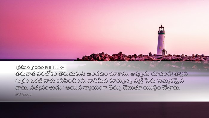 ప్రకటన గ్రంథం 19:11 TELIRV Bible Verse Image