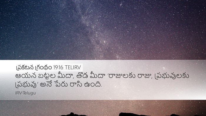 ప్రకటన గ్రంథం 19:16 TELIRV Bible Verse Image