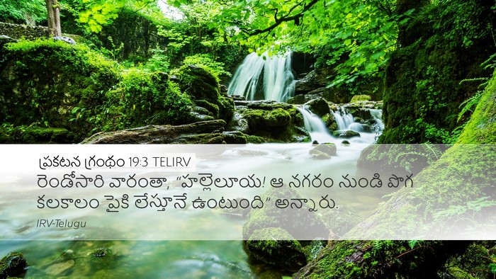 ప్రకటన గ్రంథం 19:3 TELIRV Bible Verse Image