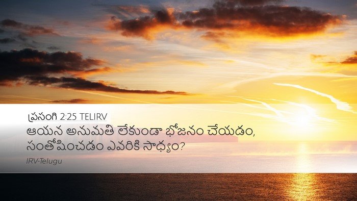 ప్రసంగి 2:25 TELIRV Desktop Wallpaper - ఆయన అనుమతి - Desktop Bible Verse Wallpaper