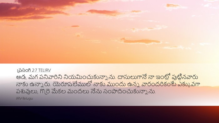 ప్రసంగి 2:7 TELIRV Bible Verse Image