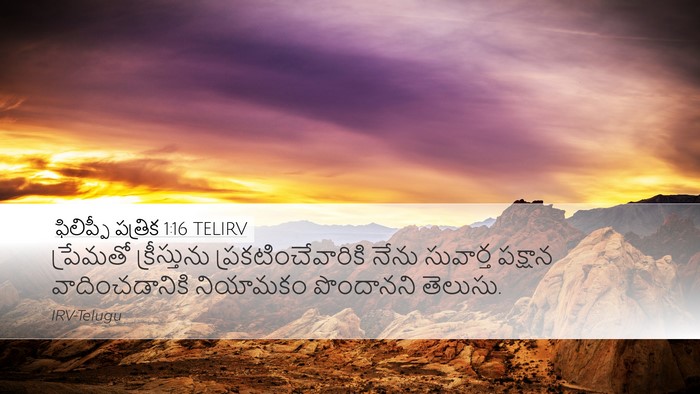 ఫిలిప్పీ పత్రిక 1:16 TELIRV Bible Verse Image