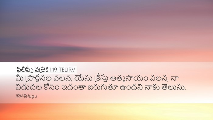 ఫిలిప్పీ పత్రిక 1:19 TELIRV Bible Verse Image