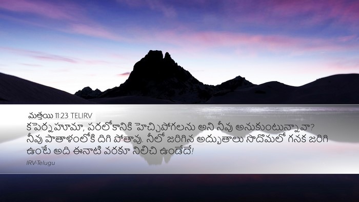 మత్తయి 11:23 TELIRV Bible Verse Image