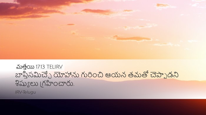 మత్తయి 17:13 TELIRV Desktop Wallpaper - బాప్తిసమిచ్చే - Desktop Bible Verse Wallpaper