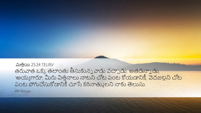 మత్తయి 25:24 TELIRV Bible Verse Image