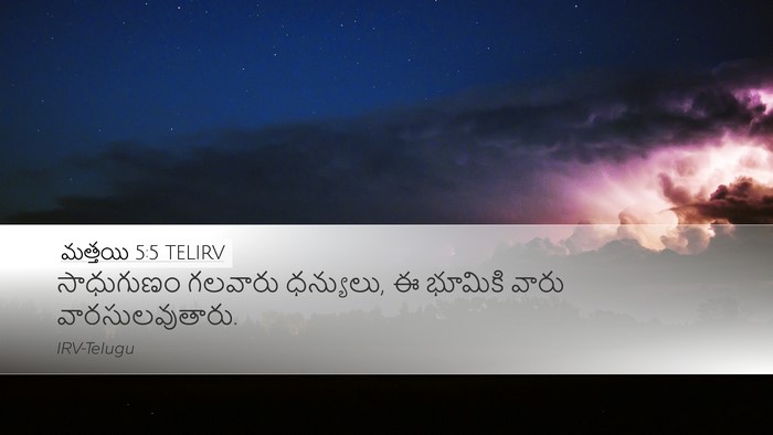 మత్తయి 5:5 TELIRV Desktop Wallpaper - సాధుగుణం గలవారు - Desktop Bible Verse Wallpaper