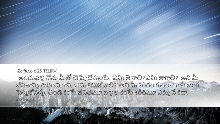 మత్తయి 6:25 TELIRV Bible Verse Image