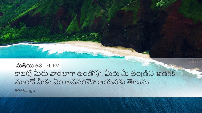 మత్తయి 6:8 TELIRV Desktop Wallpaper - కాబట్టి మీరు - Desktop Bible Verse Wallpaper