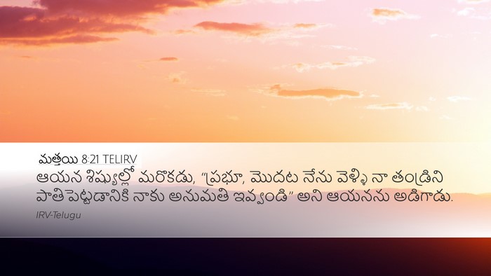 మత్తయి 8:21 TELIRV Bible Verse Image