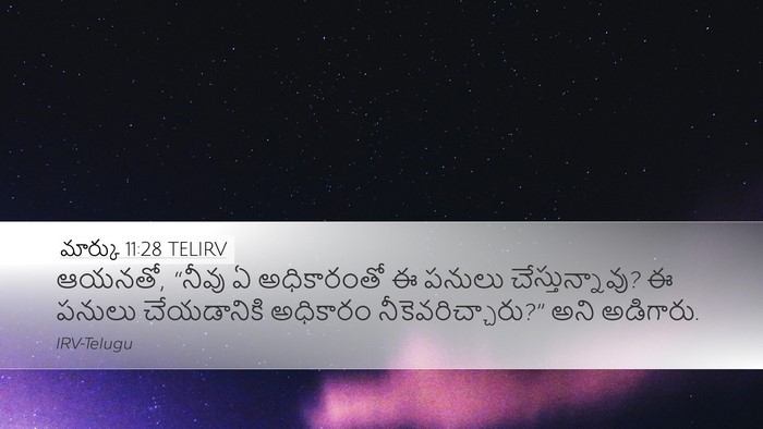 మార్కు 11:28 TELIRV Bible Verse Image