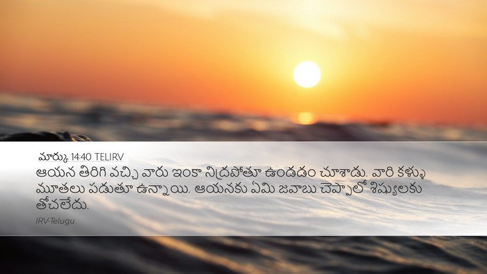 మార్కు 14:40 TELIRV Desktop Wallpaper - ఆయన తిరిగి వచ్చి - Desktop Bible Verse Wallpaper