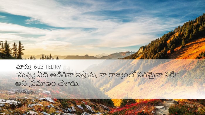 మార్కు 6:23 TELIRV Bible Verse Image