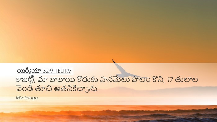 యిర్మీయా 32:9 TELIRV Desktop Wallpaper - కాబట్టి, మా బాబాయి - Desktop Bible Verse Wallpaper