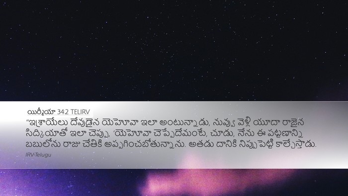 యిర్మీయా 34:2 TELIRV Bible Verse Image