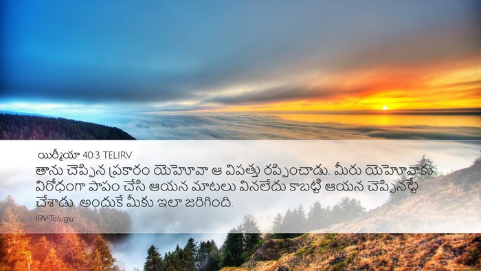 యిర్మీయా 40:3 TELIRV Desktop Wallpaper - తాను చెప్పిన - Desktop Bible Verse Wallpaper