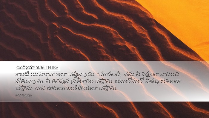 యిర్మీయా 51:36 TELIRV Bible Verse Image