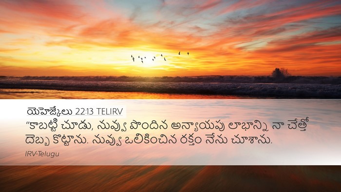 యెహెజ్కేలు 22:13 TELIRV Bible Verse Image