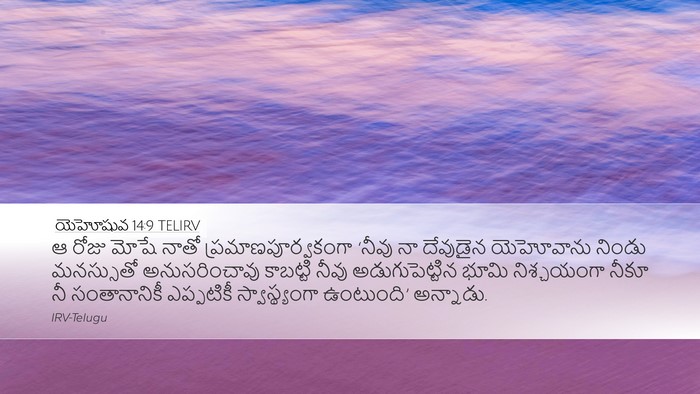 యెహోషువ 14:9 TELIRV Desktop Wallpaper - ఆ రోజు మోషే నాతో - Desktop Bible Verse Wallpaper