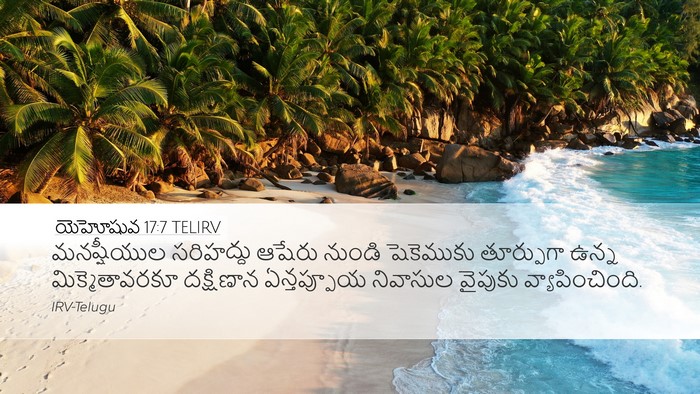 యెహోషువ 17:7 TELIRV Desktop Wallpaper - మనష్షీయుల - Desktop Bible Verse Wallpaper