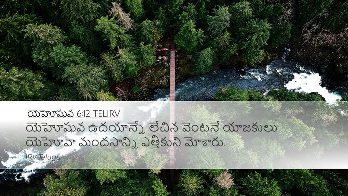 యెహోషువ 6:12 TELIRV Desktop Wallpaper - యెహోషువ ఉదయాన్నే - Desktop Bible Verse Wallpaper