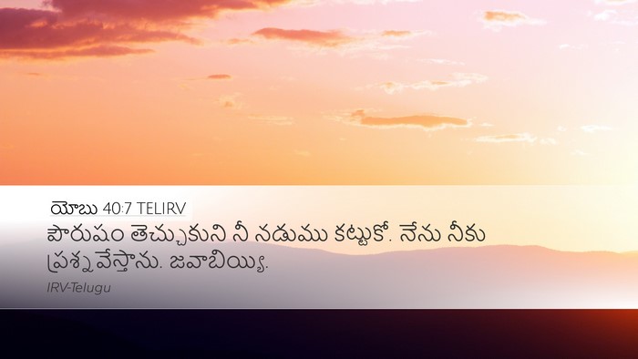 యోబు 40:7 TELIRV Desktop Wallpaper - పౌరుషం తెచ్చుకుని - Desktop Bible Verse Wallpaper