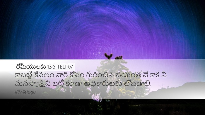 రోమీయులకు 13:5 TELIRV Bible Verse Image