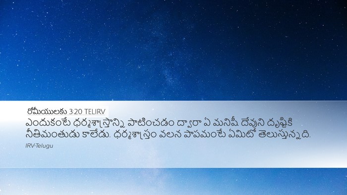 రోమీయులకు 3:20 TELIRV Bible Verse Image