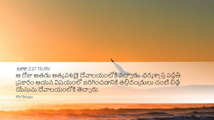 లూకా 2:27 TELIRV Desktop Wallpaper - ఆ రోజు అతడు - Desktop Bible Verse Wallpaper
