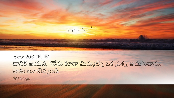 లూకా 20:3 TELIRV Desktop Wallpaper - దానికి ఆయన, “నేను - Desktop Bible Verse Wallpaper