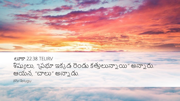 లూకా 22:38 TELIRV Desktop Wallpaper - శిష్యులు, “ప్రభూ - Desktop Bible Verse Wallpaper