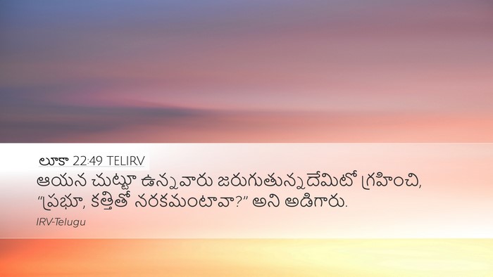 లూకా 22:49 TELIRV Bible Verse Image