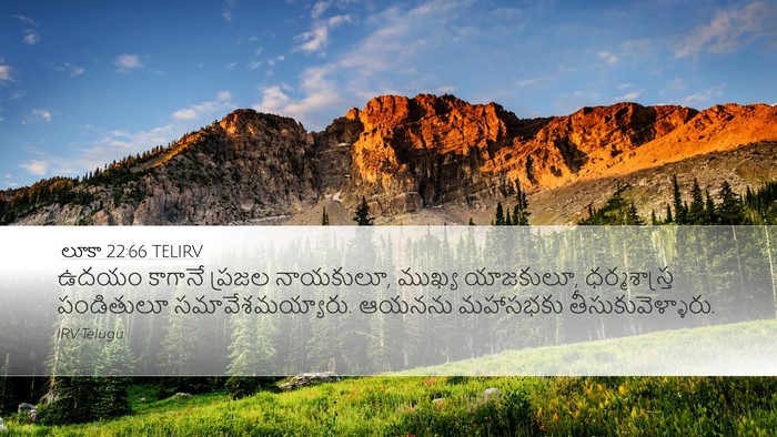 లూకా 22:66 TELIRV Desktop Wallpaper - ఉదయం కాగానే ప్రజల - Desktop Bible Verse Wallpaper