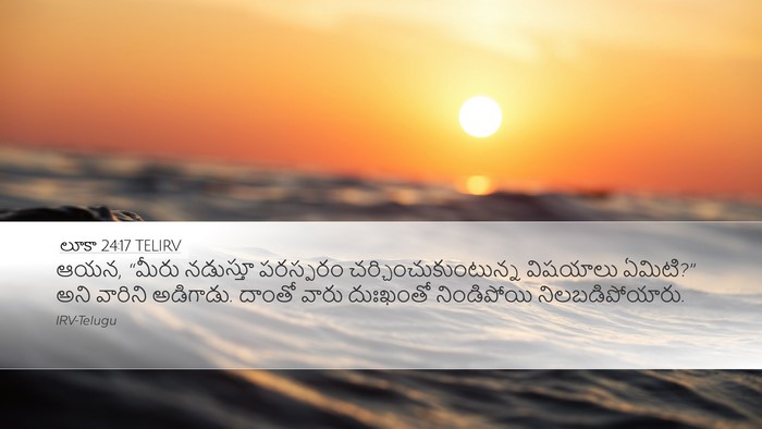 లూకా 24:17 TELIRV Desktop Wallpaper - ఆయన, “మీరు నడుస్తూ - Desktop Bible Verse Wallpaper