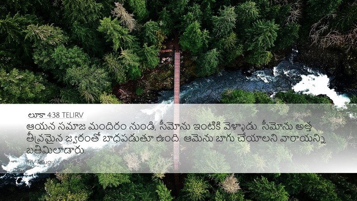 లూకా 4:38 TELIRV Desktop Wallpaper - ఆయన సమాజ మందిరం - Desktop Bible Verse Wallpaper