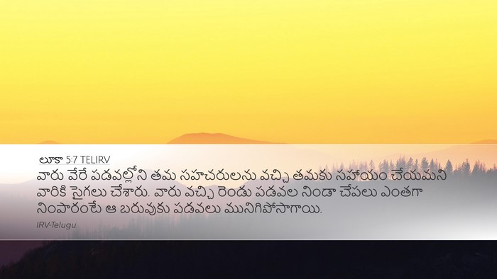 లూకా 5:7 TELIRV Desktop Wallpaper - వారు వేరే - Desktop Bible Verse Wallpaper