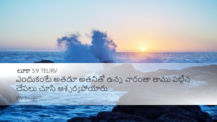 లూకా 5:9 TELIRV Desktop Wallpaper - ఎందుకంటే అతడూ - Desktop Bible Verse Wallpaper