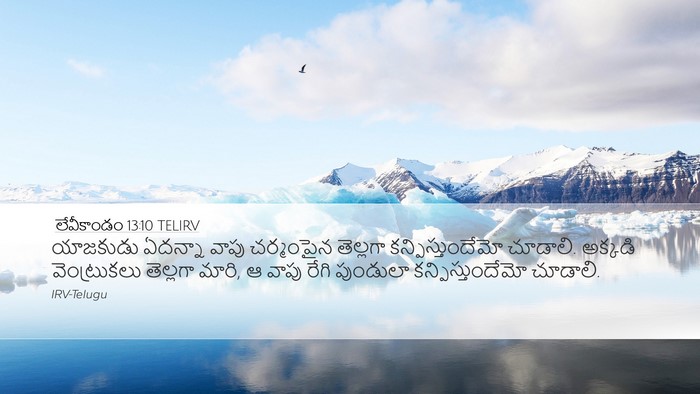 లేవీకాండం 13:10 TELIRV Desktop Wallpaper - యాజకుడు ఏదన్నా - Desktop Bible Verse Wallpaper